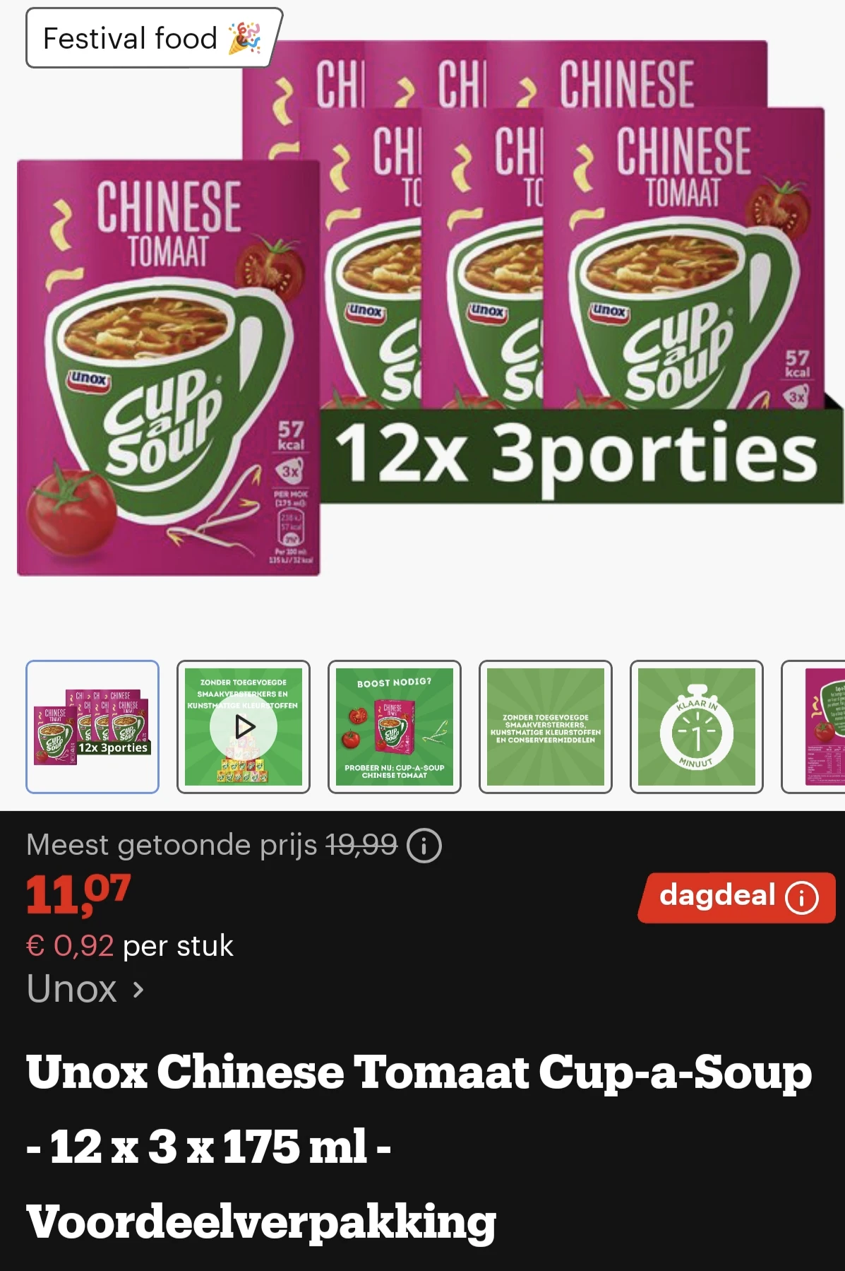 Unox chinese tomaat soep 12x3 -175ml bij bol.com