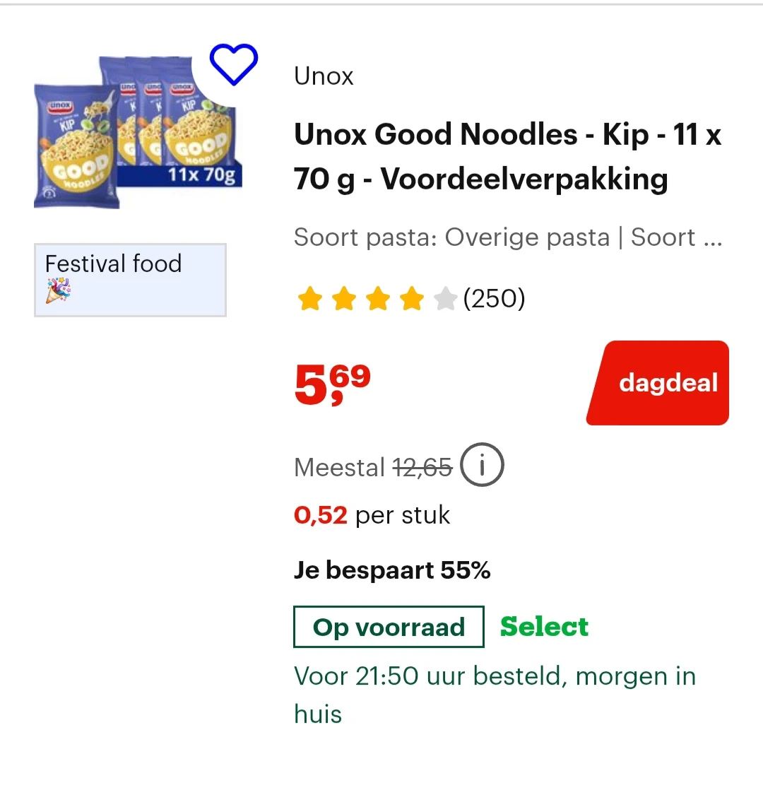 Unox good noodles -55% bij bol.com