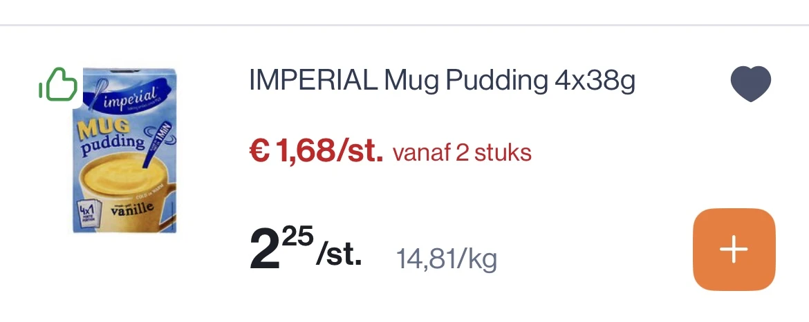 Imperial mug pudding vanille 4x38 gram -25%