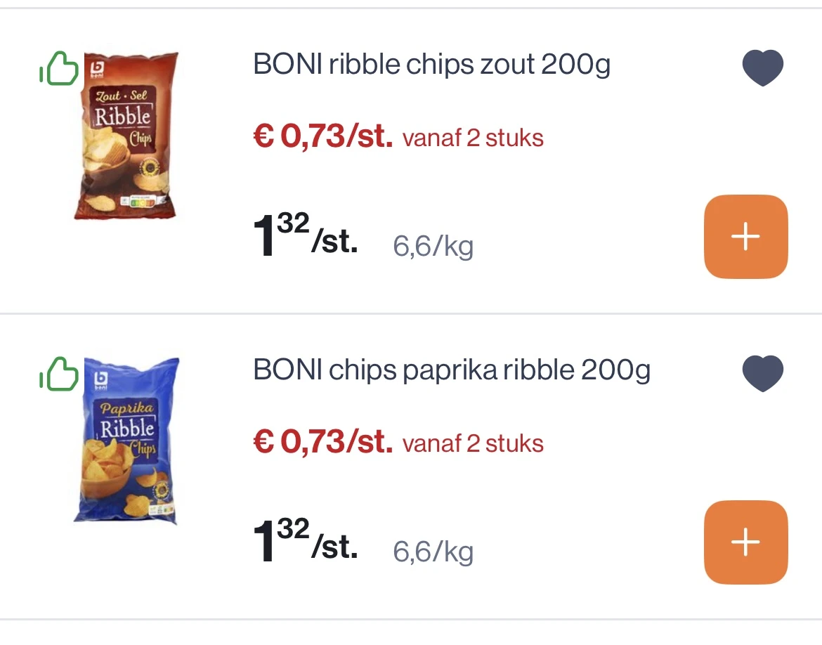 Boni chips goedkoper in Colruyt -35%