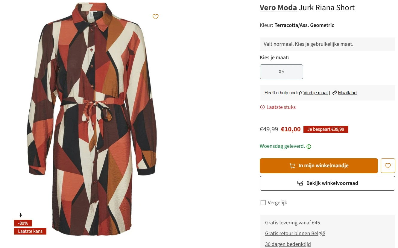 Vero Moda kleedje, XS 🤎 €10,00 bij A.S. Adventure