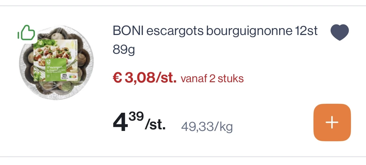 Boni Escargots bourguignonne 12 stuks -30%