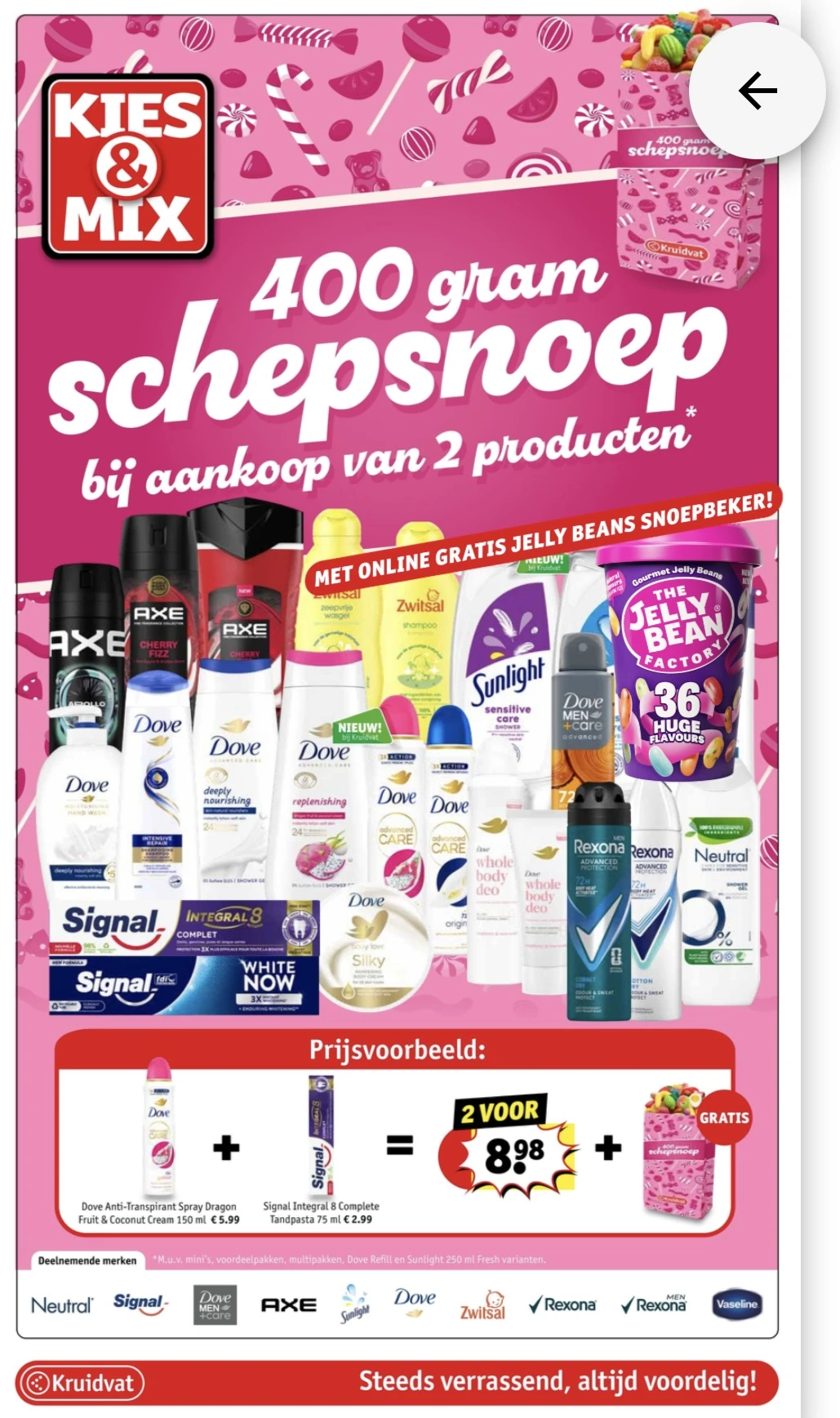 Gratis 400 gram schepsnoep bij Kruidvat