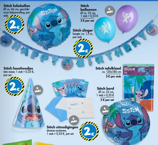 Stitch feestartikelen aan spotprijzen