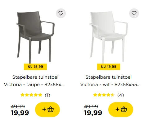 Stapelbare tuinstoel Victoria -60% bij Xenos