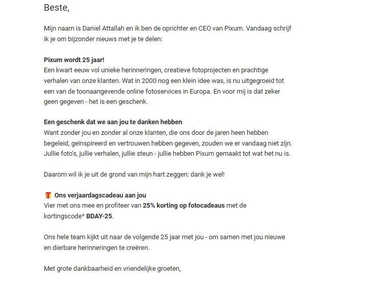 25% korting op fotocadeaus bij Pixum