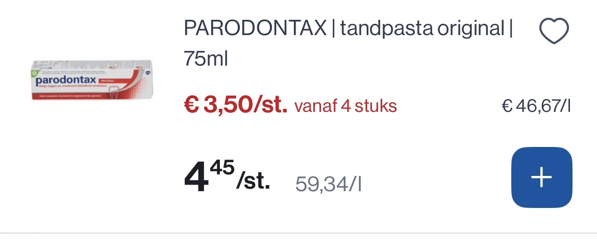 Sensodyne en Parodontax tandpasta reactie Kruidvat pinksterdeals