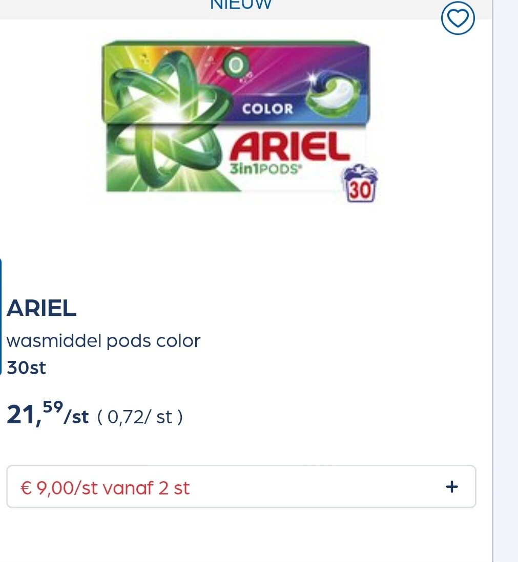 Ariel wasmiddel pods color 30st goedkoper
