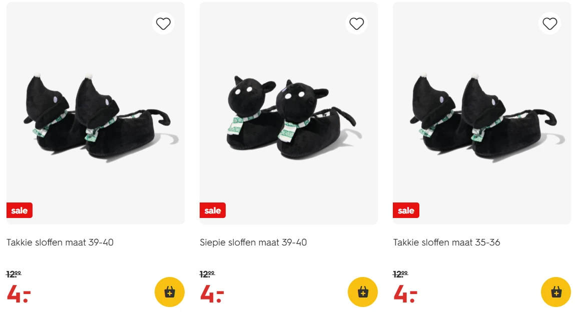 Sloffen korting bij Hema