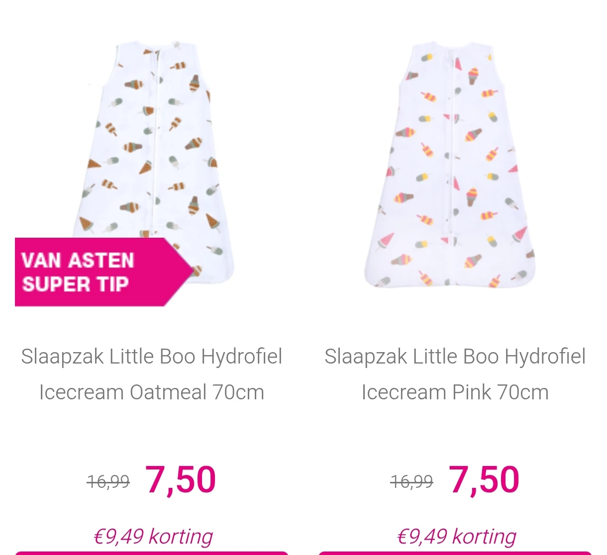 Hydrofiele slaapzakken vanaf €7,50