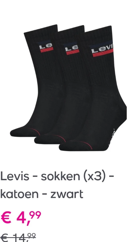 Levis sokken x3 op veepee.be