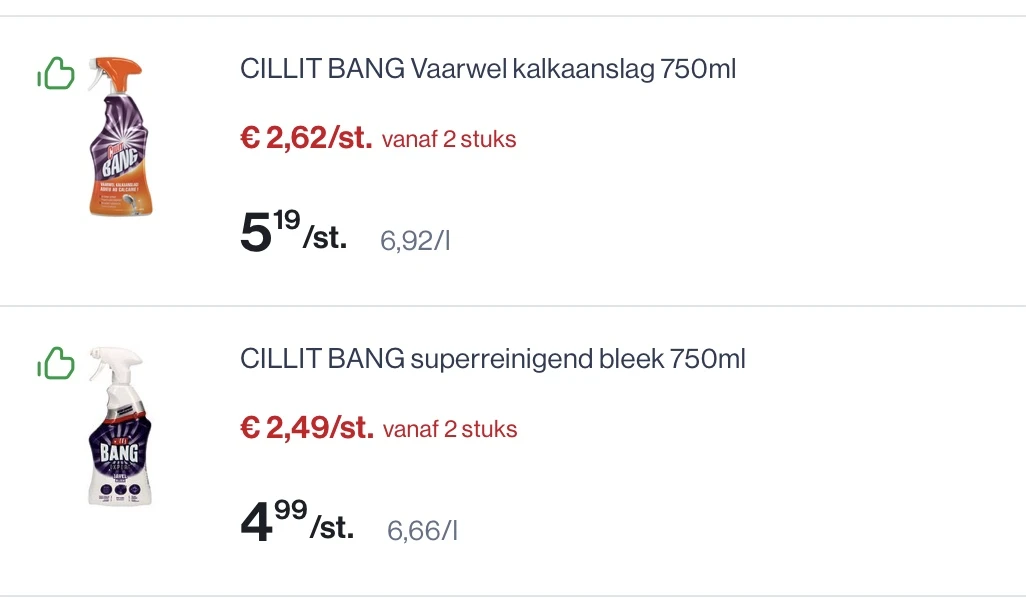 Cillit bang producten -50% reactie op carrefour
