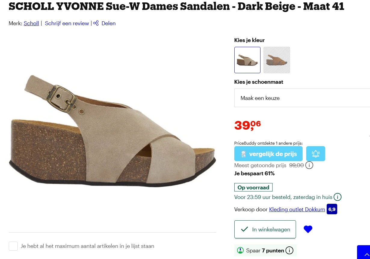 SCHOLL YVONNE Sue-W Dames Sandalen - Dark Beige - Maat 41