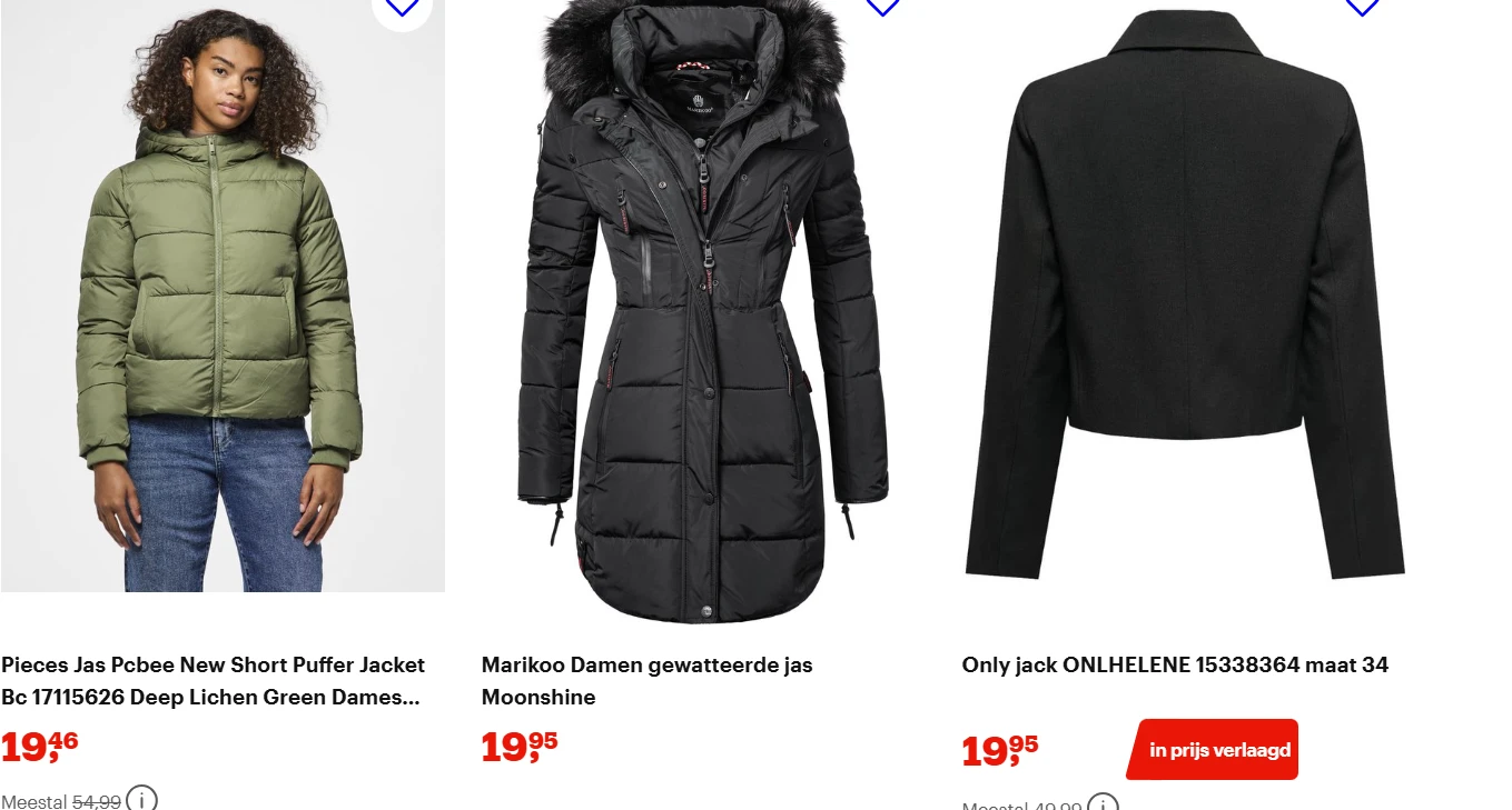 jassen voor een prijsje bij bol