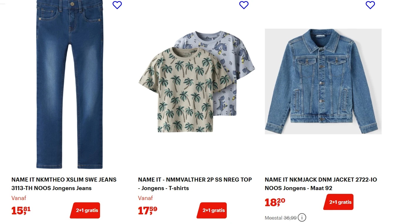 NAME IT Kindermode - Vanaf 50% bij bol en 2+1 gratis