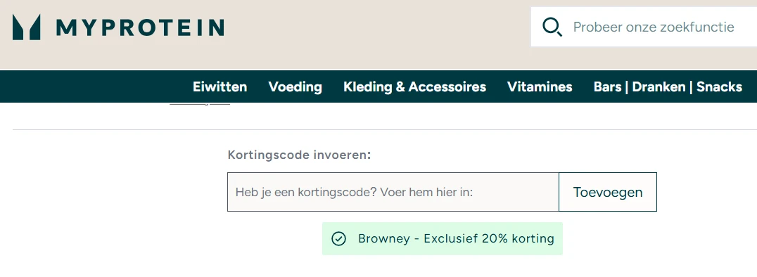20% korting met code browney