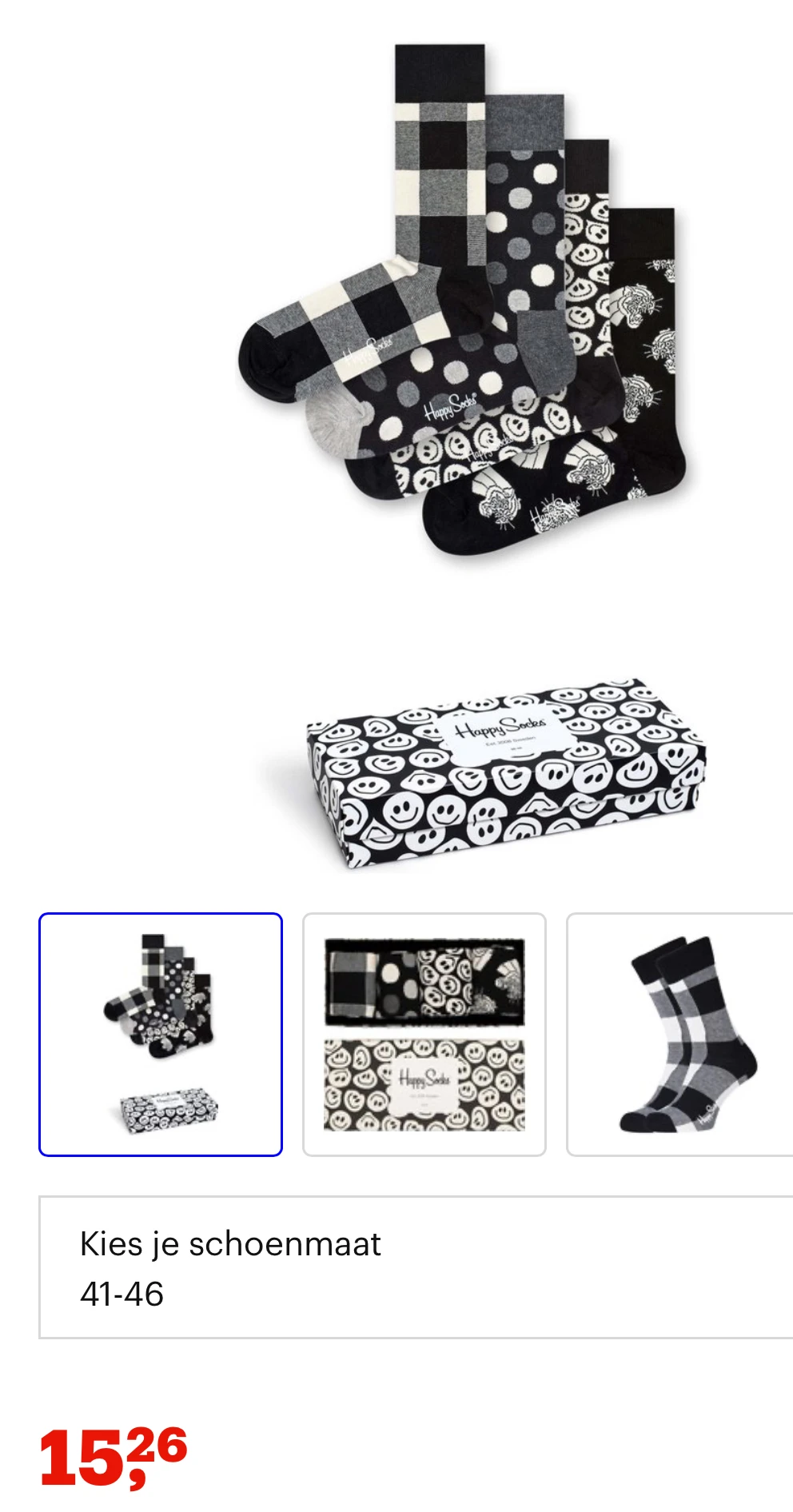 Happy Socks Black White Gift Box