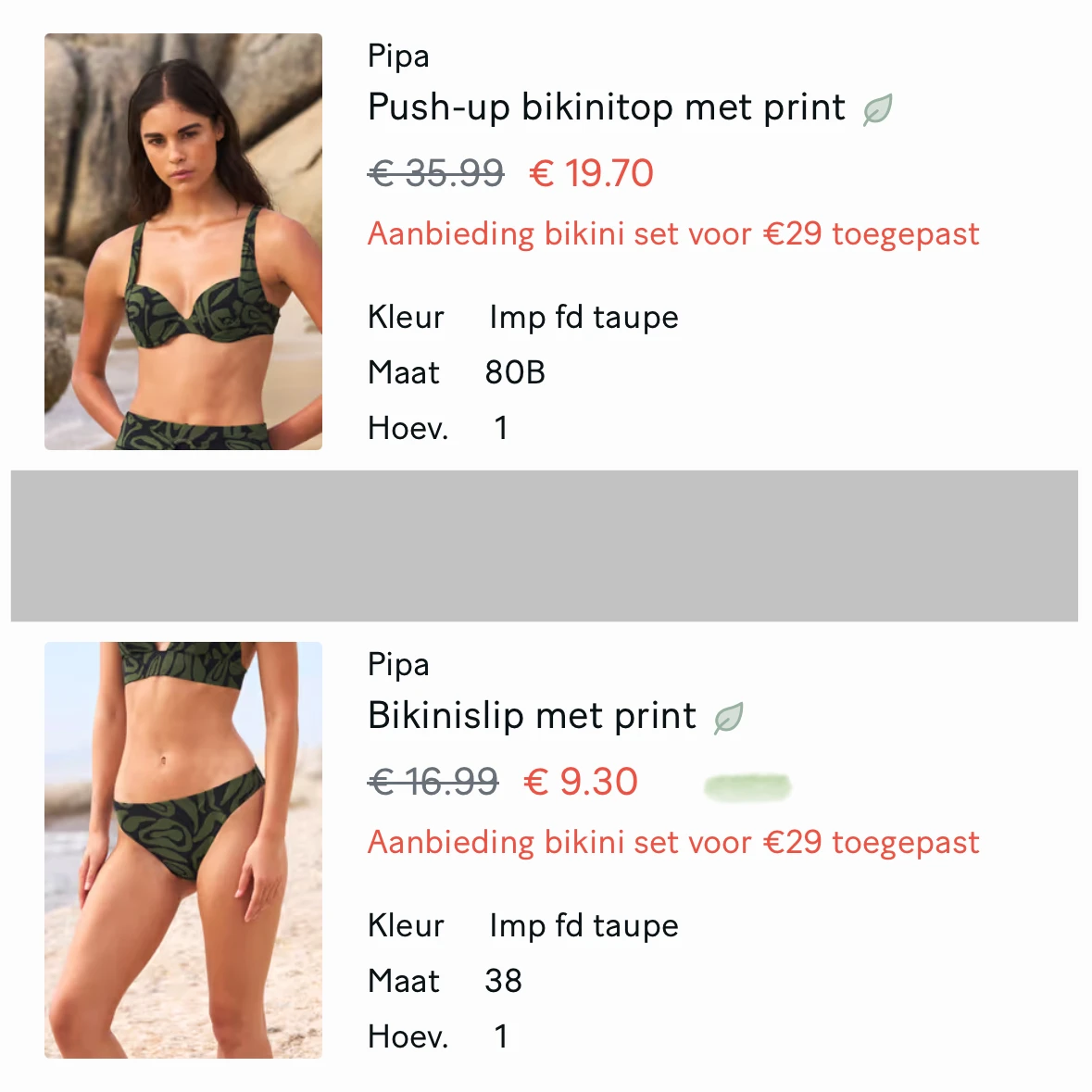 Bikini sets 29€