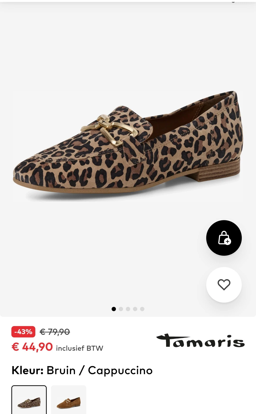 Tamaris instappers ik bruin cappuccino -43%