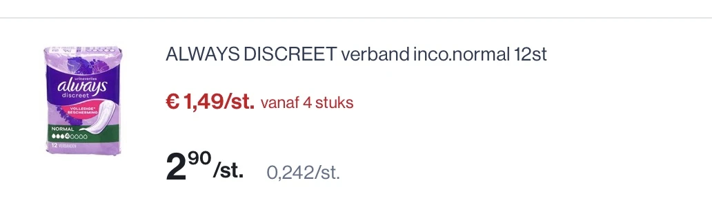 Always discreet verband tot -50%