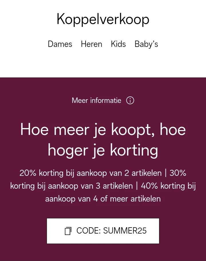 Koppelverkoop bij c&a: tot -40% korting