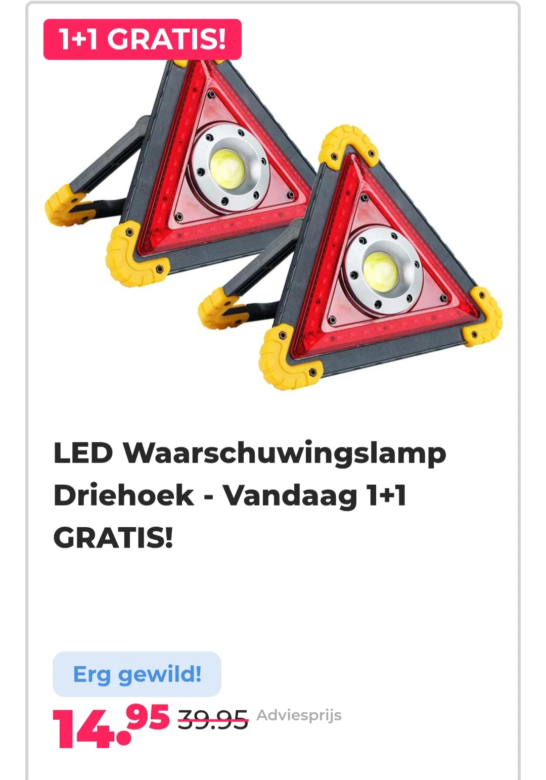 LED waarschuwingslamp driehoek - 63%Vandaag 1+1 gratis. -