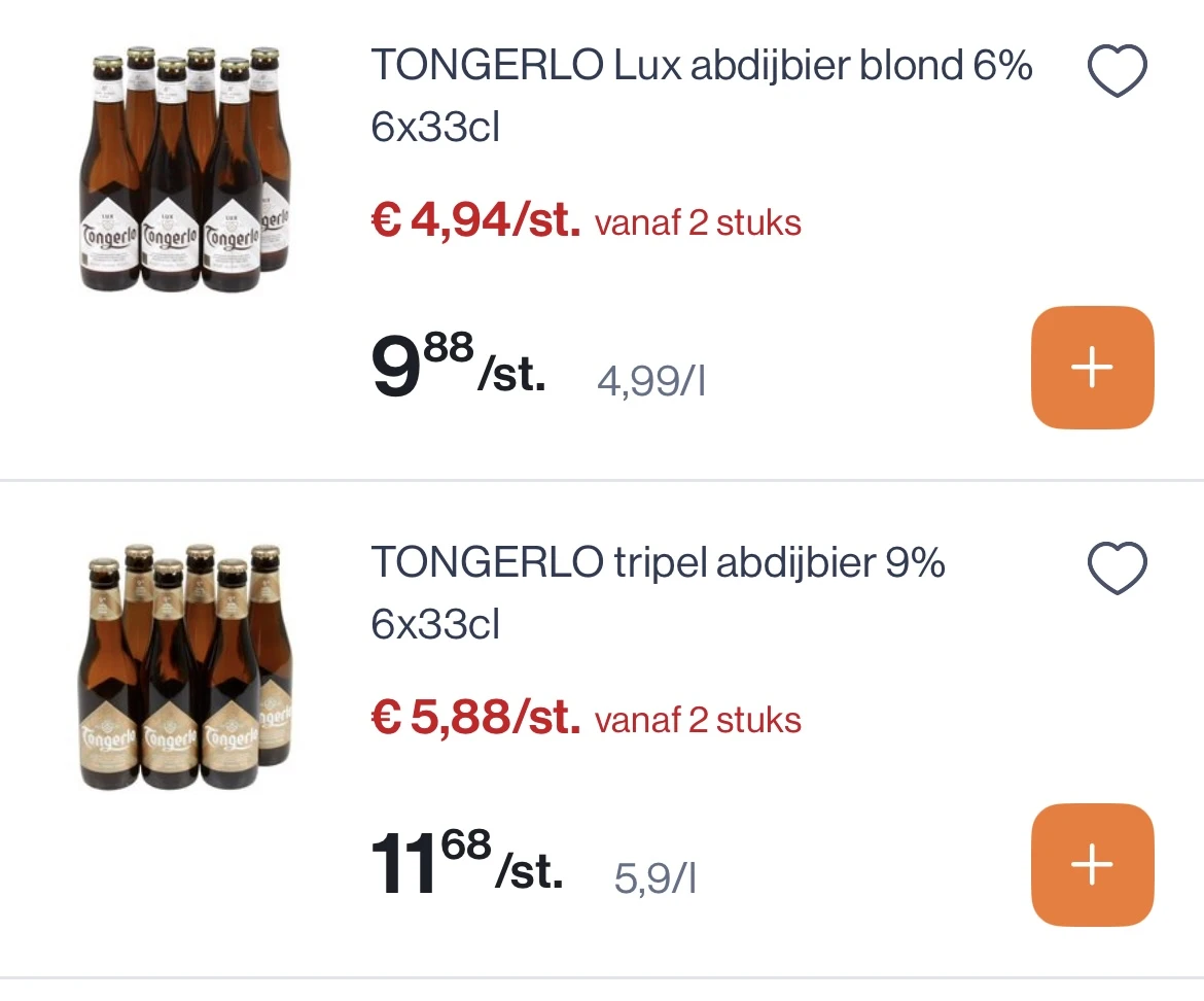 Tongerlo abdijbier 6x33 cl -50%