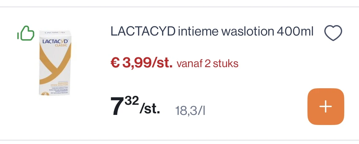Lactacyd intieme waslotion 400 ml reactie Kruidvat 1+1