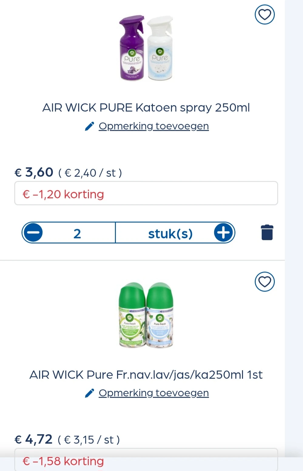 Air wick in promo -25% extra