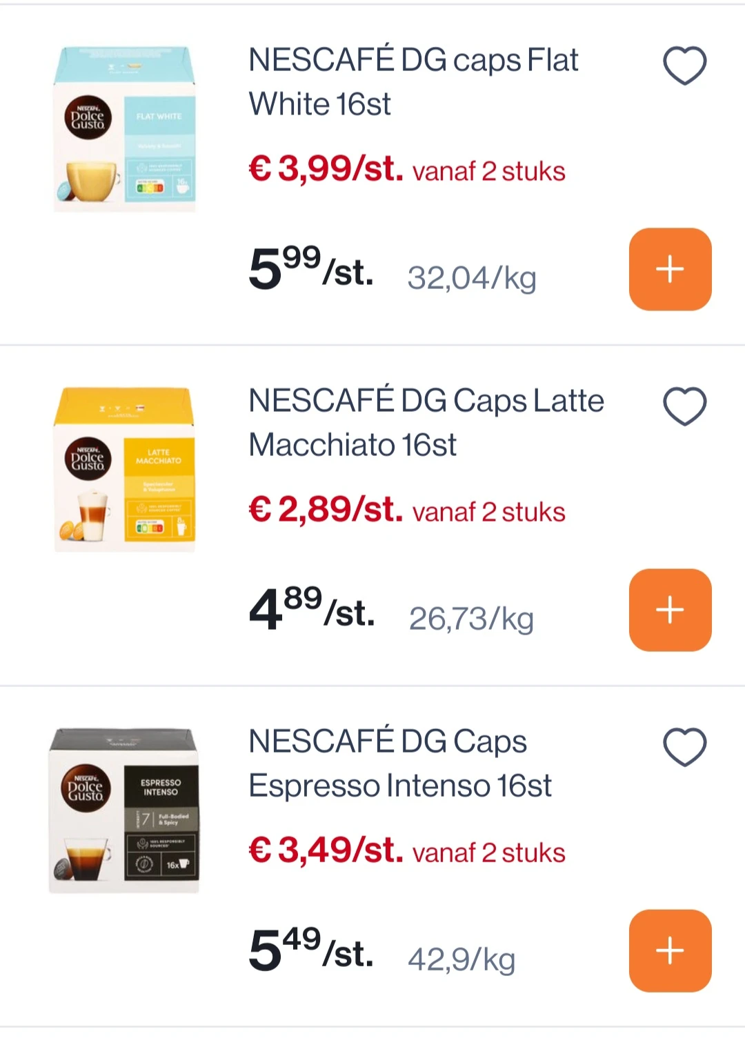 Dolce gusto caps 16 stuks -€2 promo carrefour 2e -€4