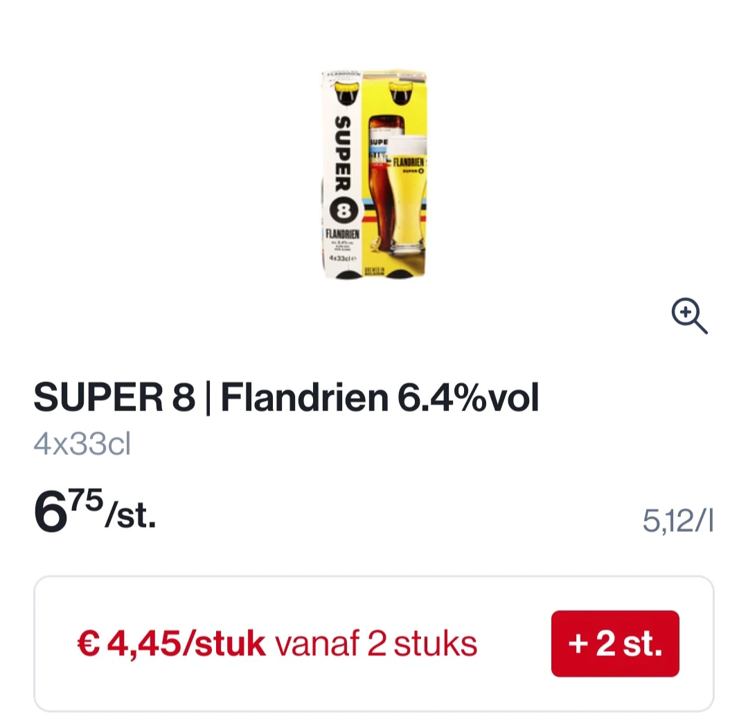 Super8 flandrien 6,4%vol 4x33cl in promo