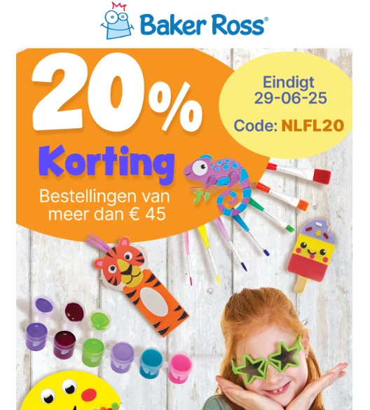 20% korting bij Baker Ross