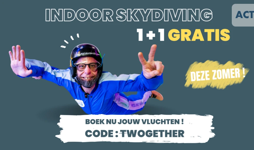 indoor skydiving 1+1 gratis