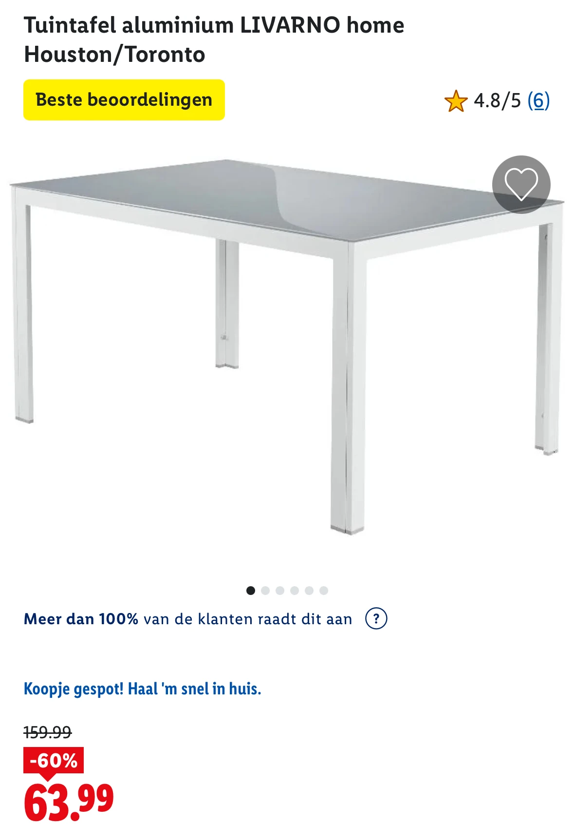 Tuintafel aluminium LIVARNO