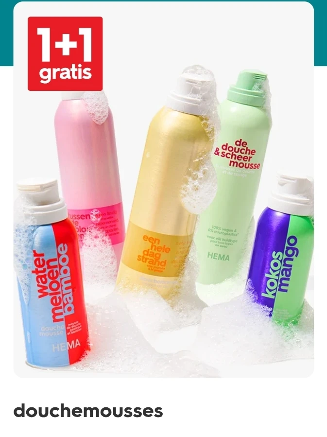 Gezichtsverzorging, douchemousse, nagellak en gelpolish in promo bij Hema