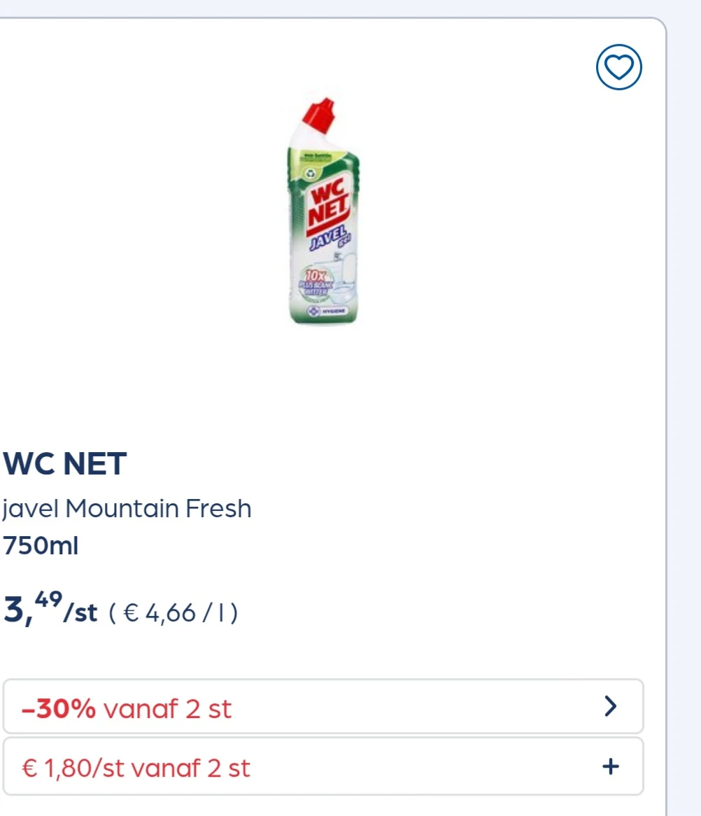 Wc net -30% extra
