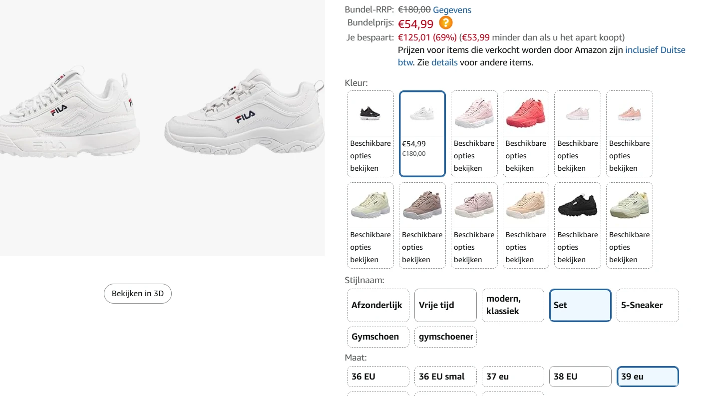 fila sneakers bij amazon 2 paar