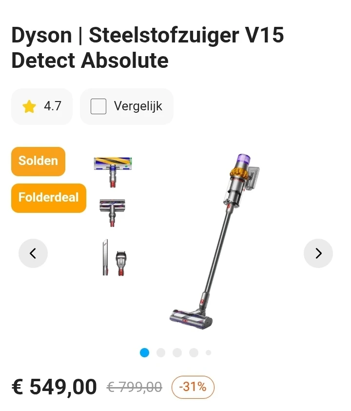 Dyson Steelstofzuiger V15 Detect Absolute