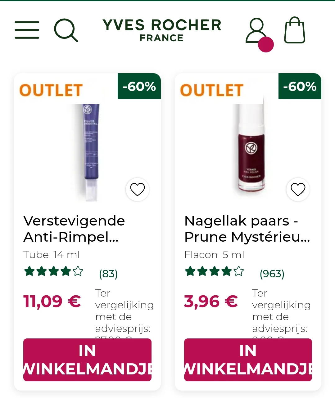 Yves Rocher outlet tot 60%