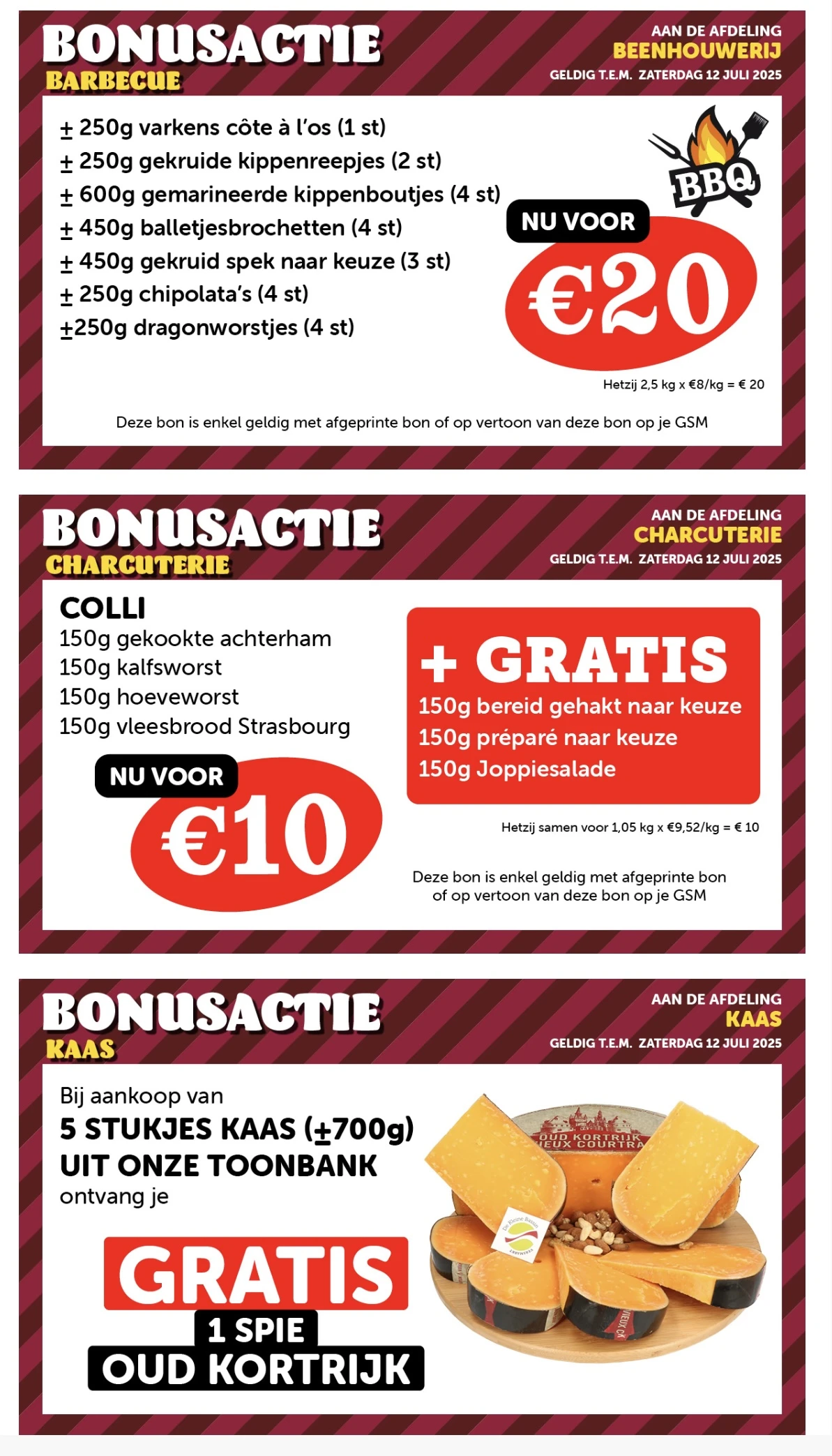 De Keine Bassin bbq-vlees, kaas, ...