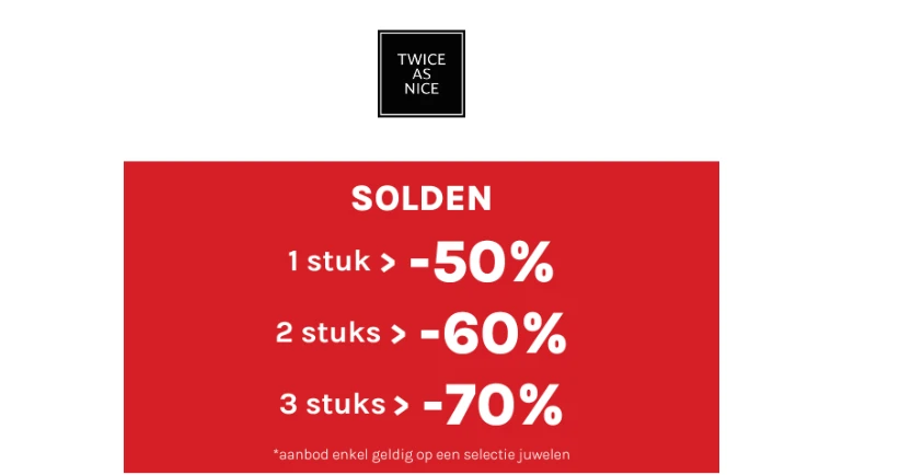 Solden tot -70% bij Twice as Nice