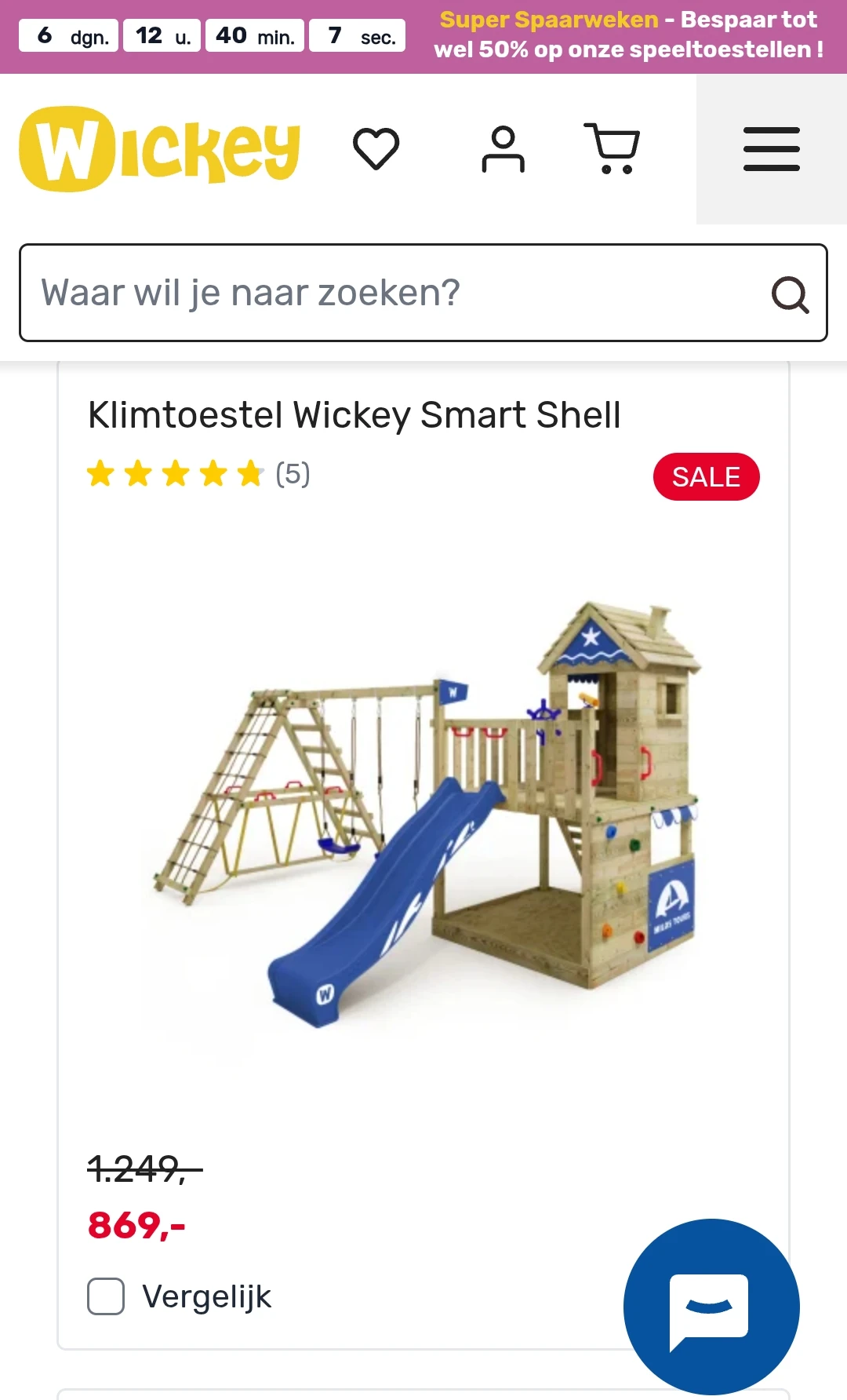Speeltoestellen tot 50% bij Wickey