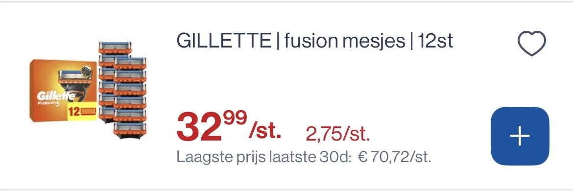 Gillette vervangmesjes veel goedkoper