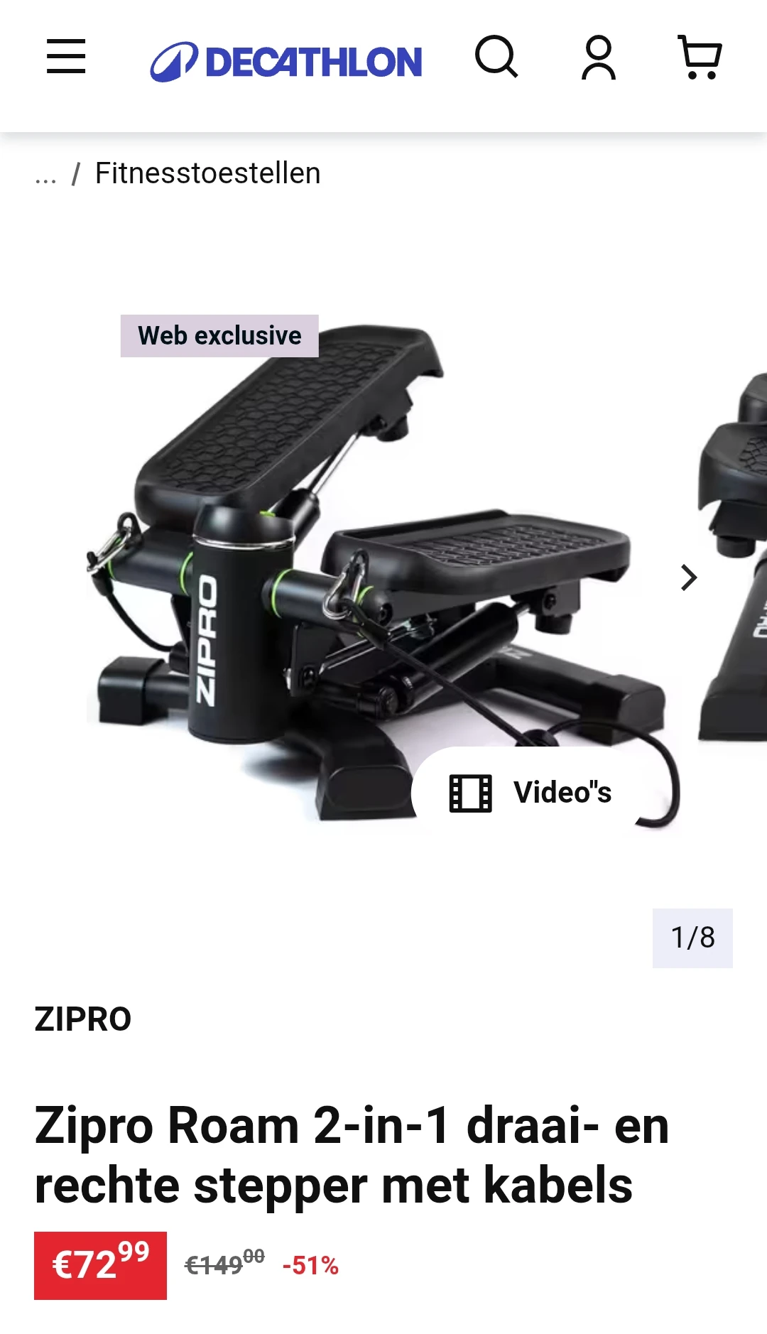 Steppen bij Decathlon met 51% korting