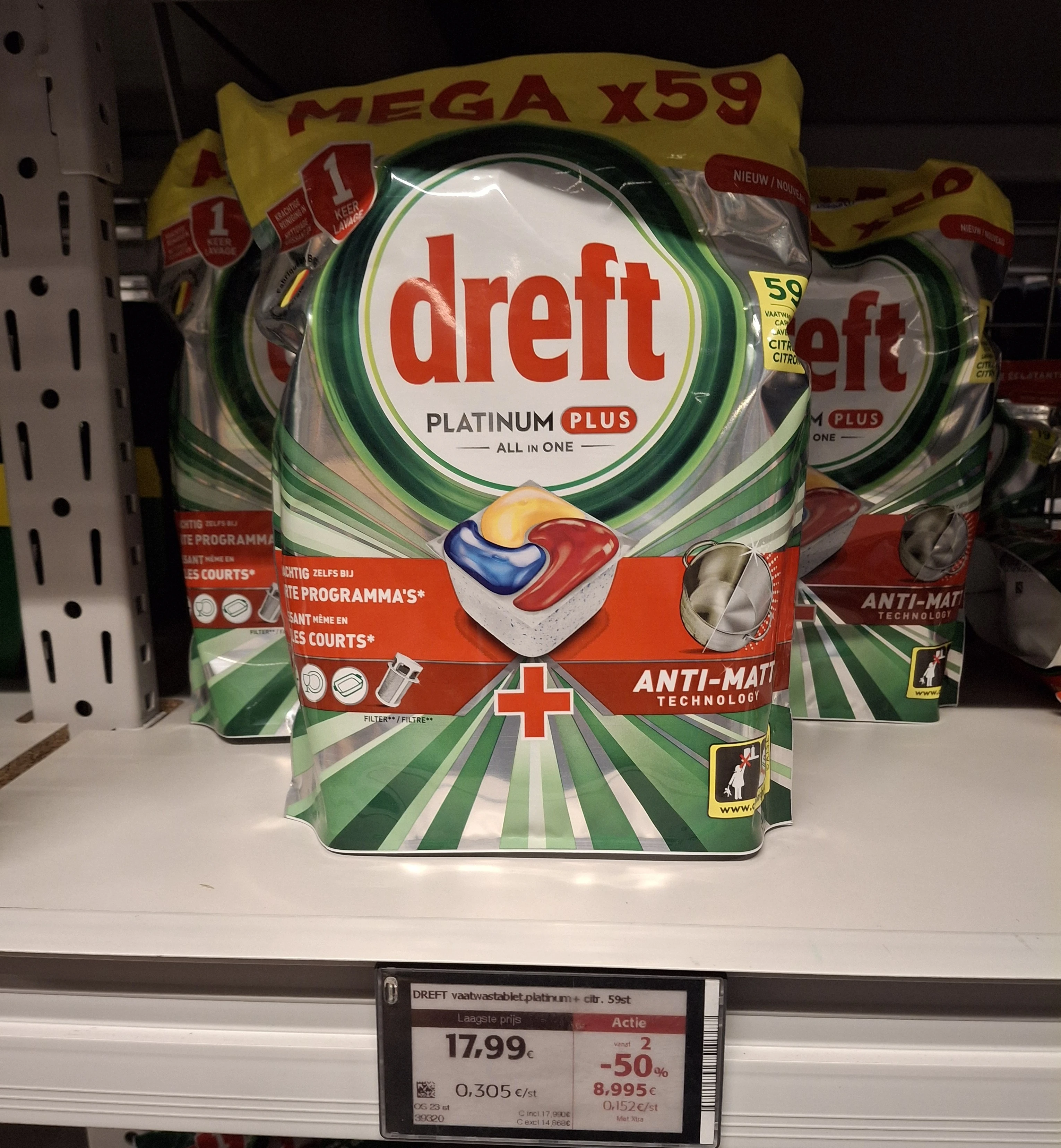 Dreft Platinum Plus 15 eurocent/dosis!