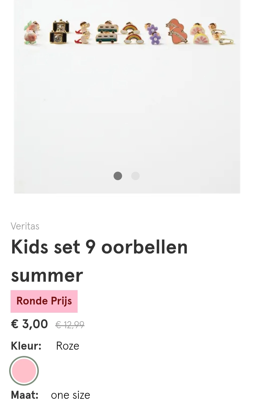 Kids set 9 oorbellen summer ronde prijs bij veritas.be