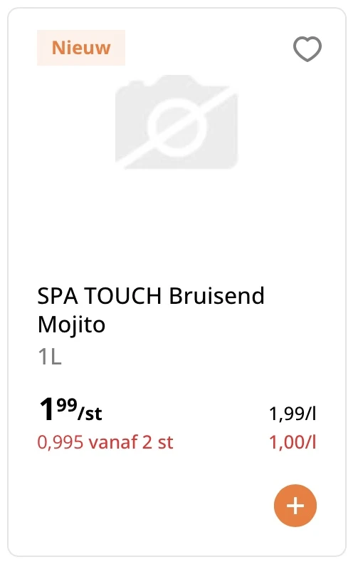 Spa touch bruisend mojito 1L -50% vanaf 2 stuks