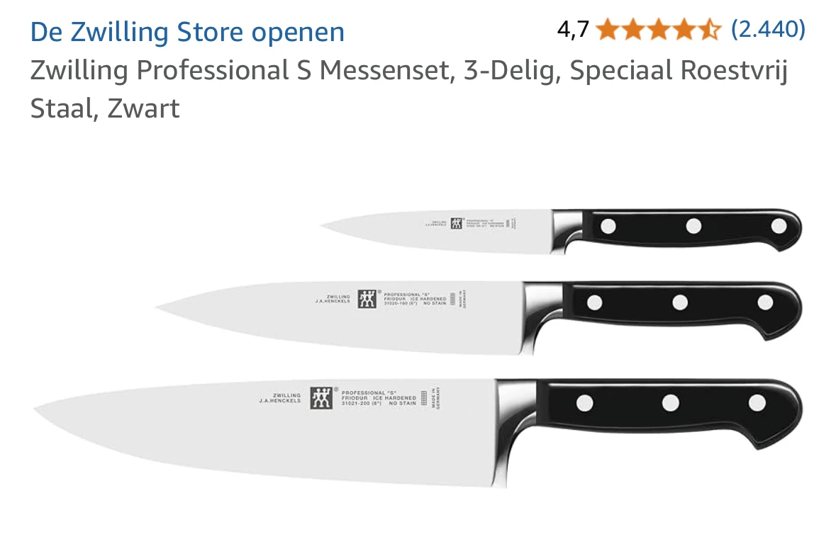 Prime day deal: Zwilling Professional S Messenset,