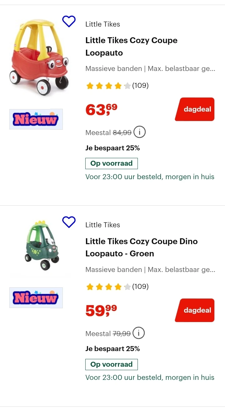 Little Tikes Cozy Coupe loopauto's