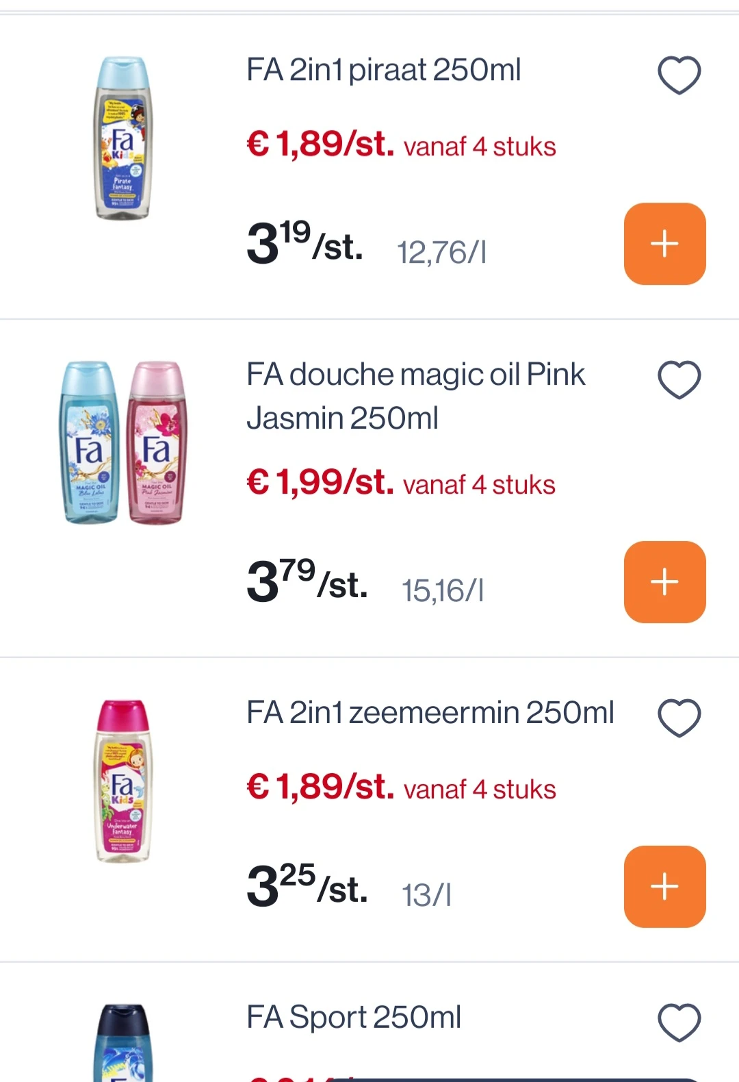 Fa douchegel in promo